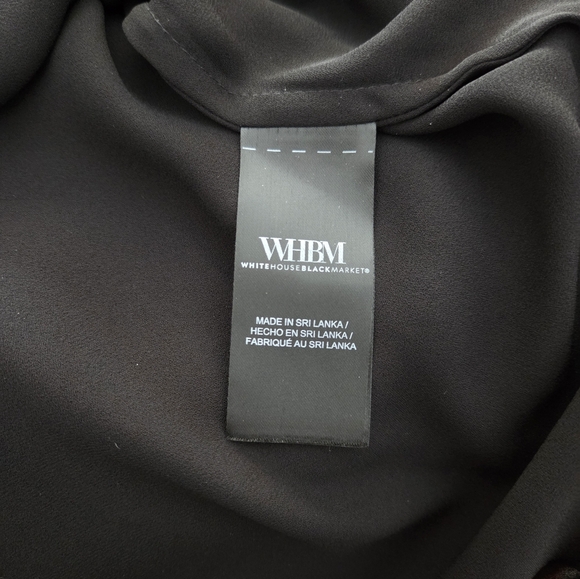 White House Black Market Ruffle Front Top Black Size Small - Picture 6 of 7